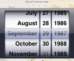 uBaby selecting date