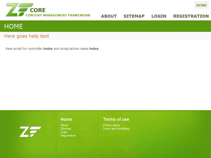 ZFCore - Frontend example