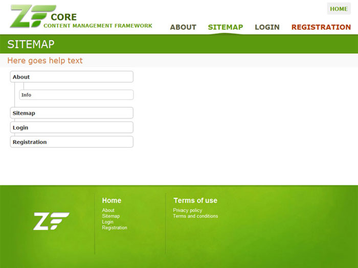 ZFCore - Sitemap example