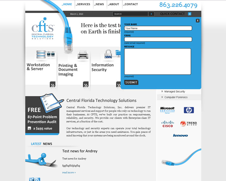 CFTS. Quick contact form