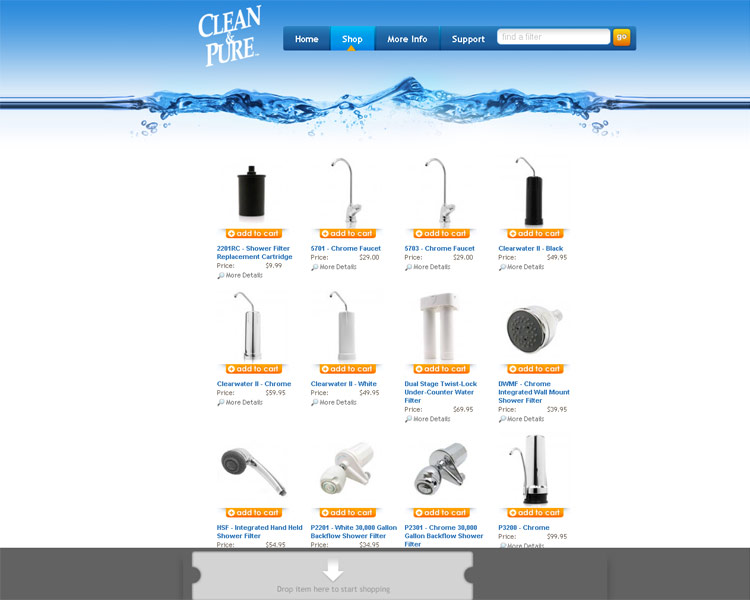 Clearwater. Shop page