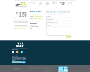 Hyper Trends. Contact page
