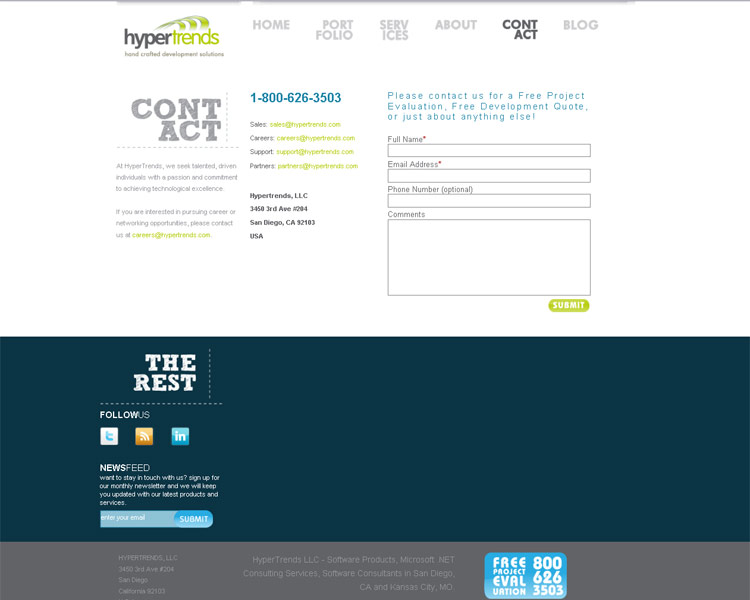 Hyper Trends. Contact page