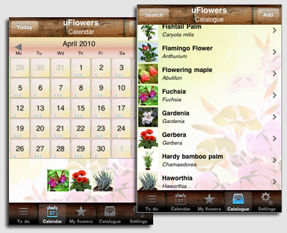 uFlowers - iPhone app for watering reminding