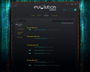 Evolution Yoga. Classes page