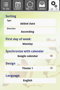 first android application - Tab-settings