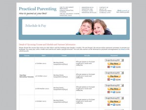 Practical Parenting Schedule and PayPal Payment