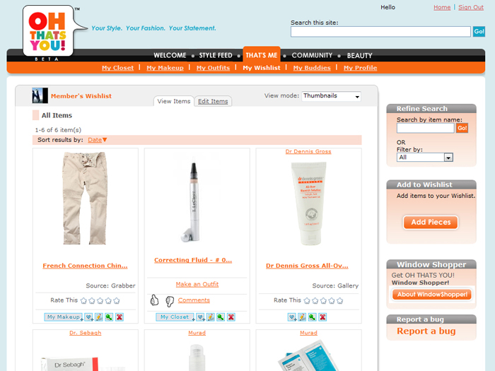 Oh That’s You! - Wish List