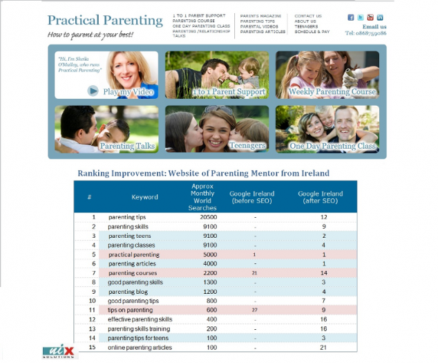 Ranking Improvement Parenting Niche