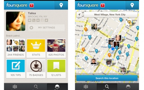 Вийшла нова версія сервісу Foursquare