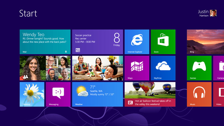Новый стартовый экран Windows 8