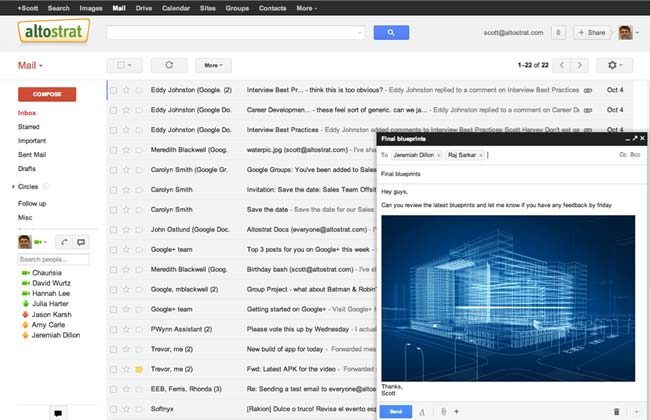Новый интерфейс Gmail