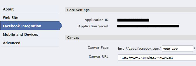 Creating a Facebook app - canvas page and URL