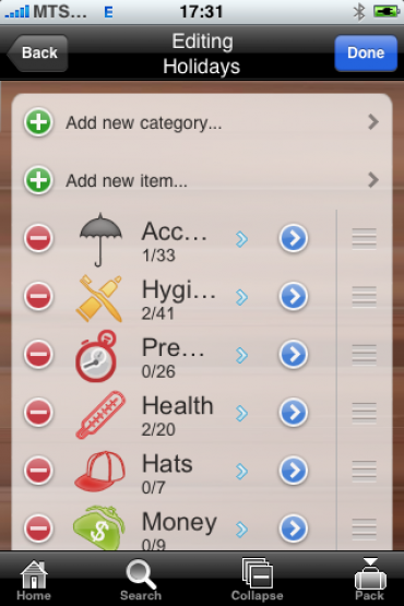 Packing List App (To-Do’s) for iPhone, iPad and for Travel